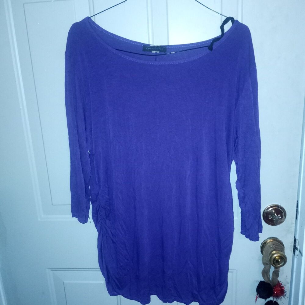 American City Wear Women's 2X Blouse Long Sleeve Purple